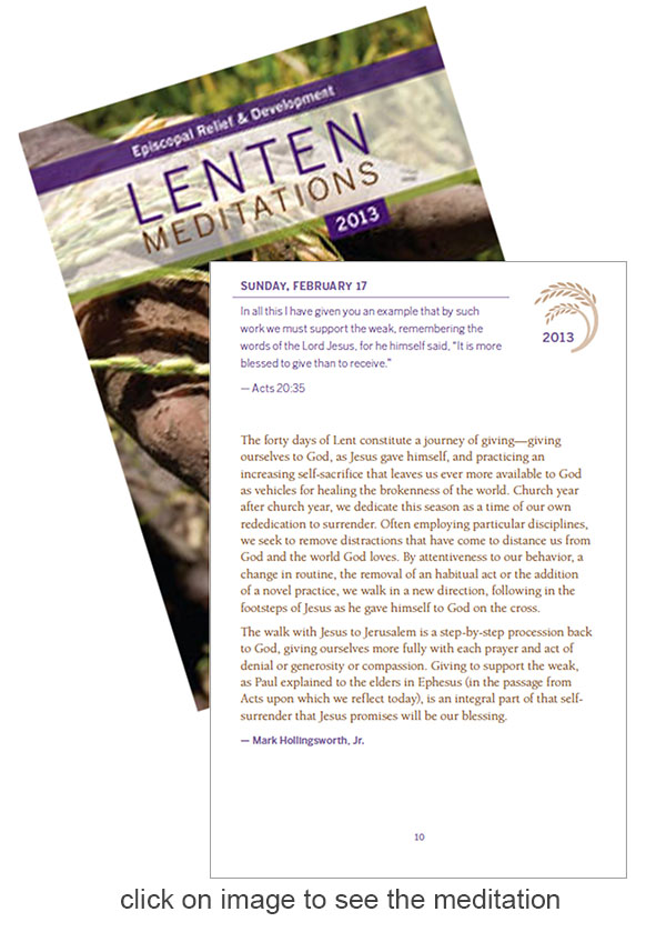 Lent, Lenten Meditations, Episcopal, hunger, poverty