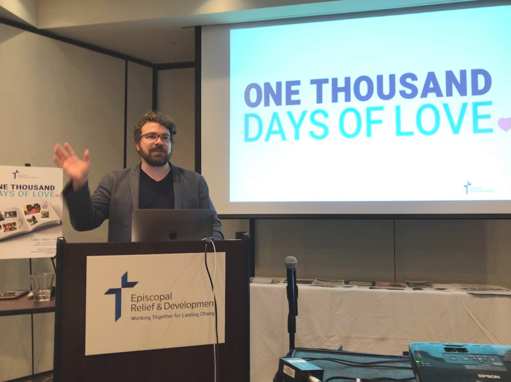 Chad Brinkman sharing the good works of ONE THOUSAND DAYS OF LOVE.