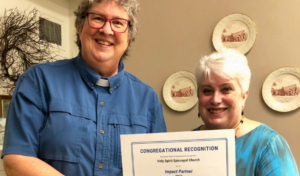 Holy Spirit Episcopal Church in Missoula, MT, Impact Partner. In photo: The Rev. Terri Ann Grotzinger and Judy Parock, Parish Administrator & Congregational Ministry Partner