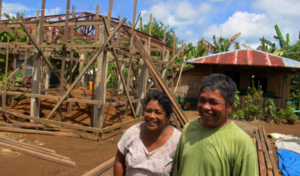 A couple in participating in reconstructing their own home designed to be more resilience to typhoons in The Philippines.