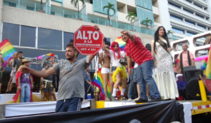 Siempre Unidos float at a Pride Parade in Honduras, 2014.