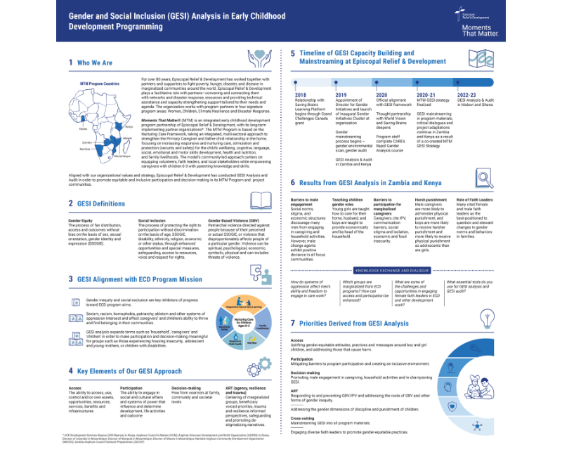 Gender and Social Inclusion (GESI Analysis) in Early Childhood Development Programming Poster