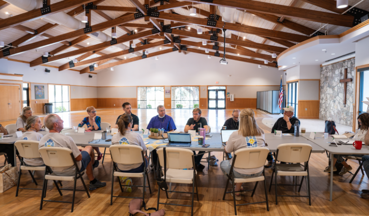 Team meeting during West Texas partner visit following July 2025 Flooding. Photos from Lauren Vereen