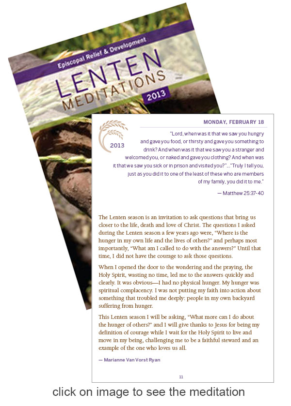 Lent, Lenten Meditations, Episcopal, hunger, poverty