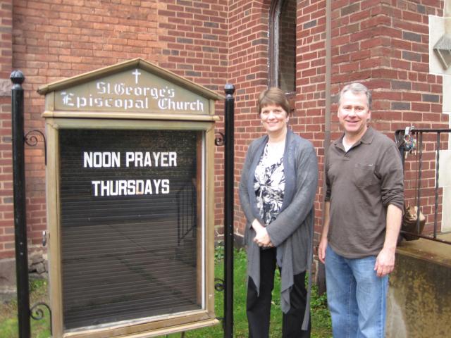 Janine Ungvarsky and the Rev. John Major at St. George's, Nanticoke, PA