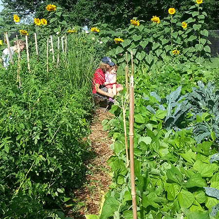 Mother and Child in Garden