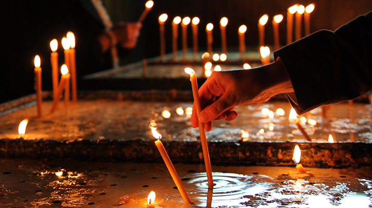 Lighting Candles Church