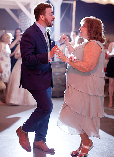 Chad and his mom dancing