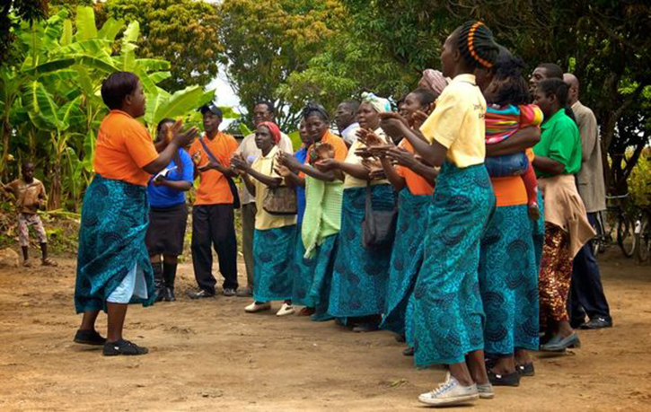 Volunteers welcome visitors to the Zambia ECD Center program.